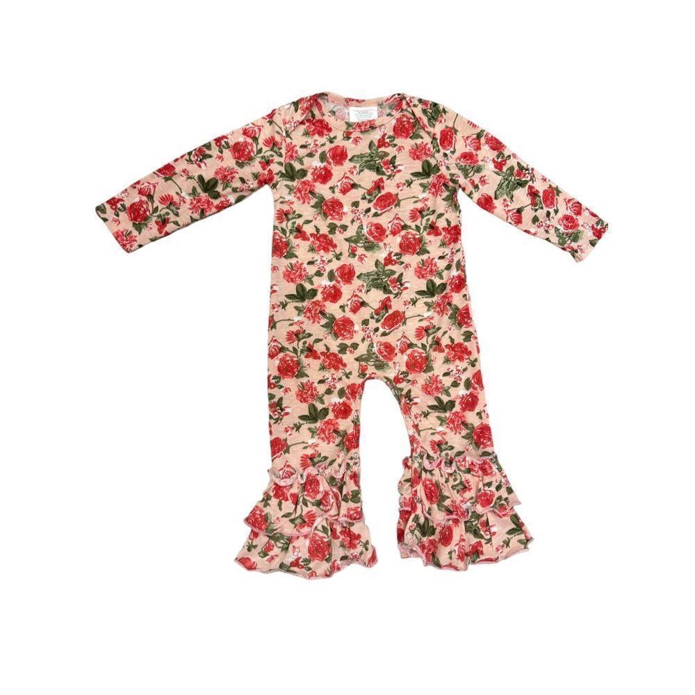 NWT Millie Jay Spring Floral Flare Leg Romper 24 Month Girls
